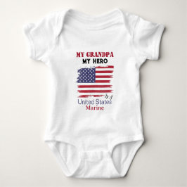 アメリカ海兵隊の英雄である私のおじいちゃん ベビーTシャツ ベビーボディスーツ