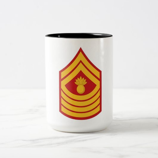 アメリカ海兵隊上級曹長階級章 コーヒーマグ ツートーンマグカップ (中央)