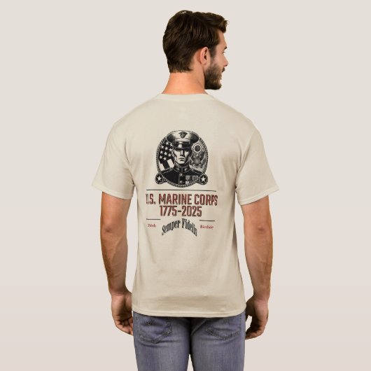 アメリカ海兵隊250周年記念Tシャツ Tシャツ (裏面フル)