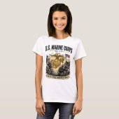 アメリカ海兵隊 女性のためのレガシー・オブ・サービス Tシャツ (正面フル)