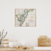 アメリカ海岸の地図 ポスター (キッチン)