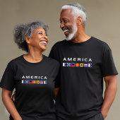 アメリカ海航海の事帆旗ダークカラー Tシャツ