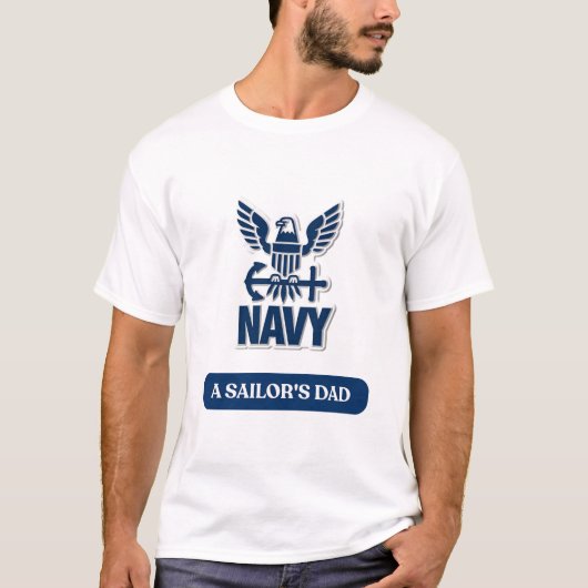 アメリカ海軍の兵隊の父のTシャツ - 海軍パパ自慢  Tシャツ (正面)