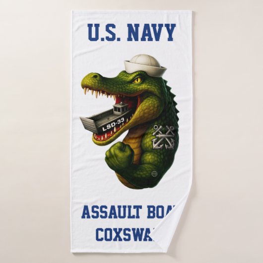 アメリカ海軍の強襲ボート操舵手 バスタオル (バスタオル)
