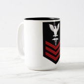 アメリカ海軍医療隊章コーヒーマグ ツートーンマグカップ (正面左)