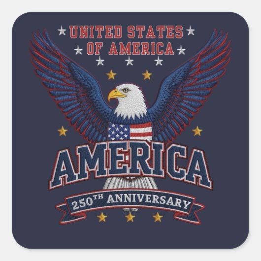 アメリカ海軍建国250周年記念 スクエアシール (正面)