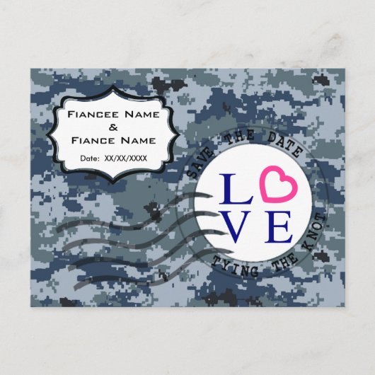 アメリカ海軍 セーブ・ザ・デート & ラブ 案内ポストカード (正面)