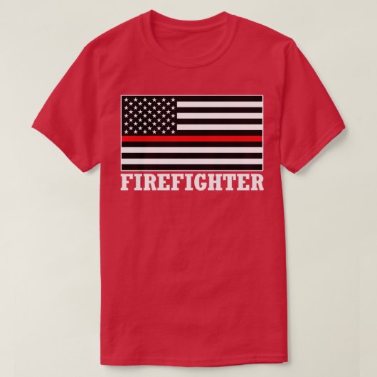 アメリカ消防士ファイアマン米国国旗 Tシャツ (デザイン正面)