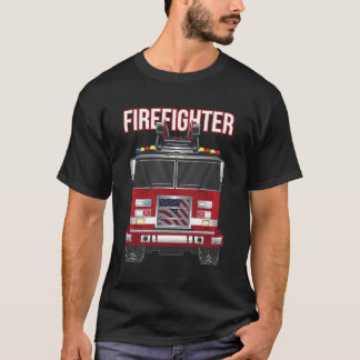 アメリカ消防士少年消防署トラックFi Tシャツ