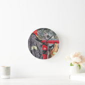 アメリカ消防車 ラウンド壁時計 (ホーム)