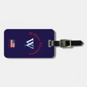 アメリカ渡航者モノグラパーソナライズされたム ラゲッジタグ (正面横)