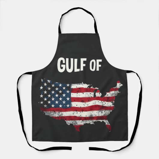 アメリカ湾おもしろいトランプ米国国旗 エプロン (正面)