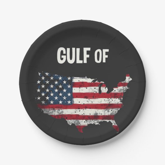 アメリカ湾おもしろいトランプ米国国旗 ペーパープレート (正面)