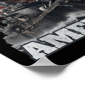 アメリカ湾おもしろい米国国旗 ポスター (角)