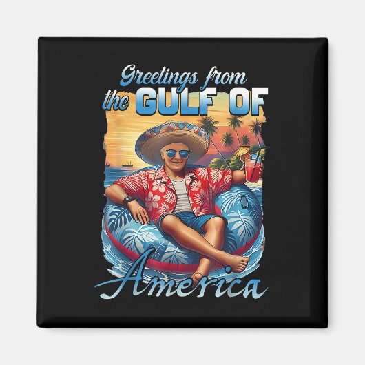 アメリカ湾からのトランプの挨拶 マグネット (正面)