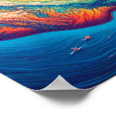 アメリカ湾のカラフル地図 ポスター (角)