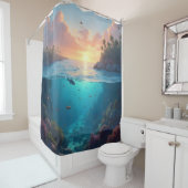 アメリカ湾の上下 シャワーカーテン (インサイチュ)