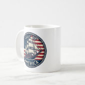アメリカ湾の愛国心 コーヒーマグカップ (正面左)