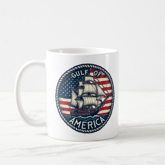 アメリカ湾の愛国心 コーヒーマグカップ (左)
