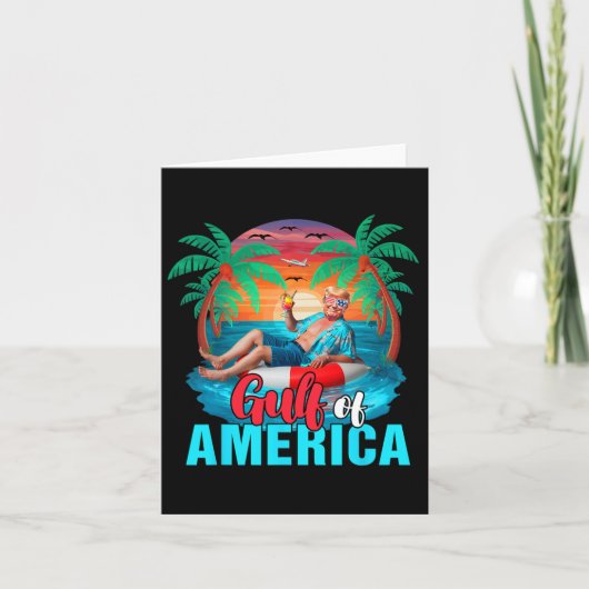 アメリカ湾トランプおもしろいオンビーチプレ誇りを持ったー カード (正面)