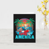 アメリカ湾トランプおもしろいオンビーチプレ誇りを持ったー カード (黄色い花)