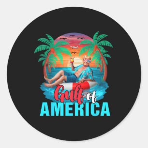 アメリカ湾トランプおもしろいオンビーチプレ誇りを持ったー ラウンドシール