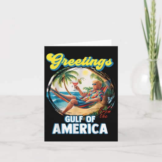 アメリカ湾トランプからの挨拶 カード (正面)