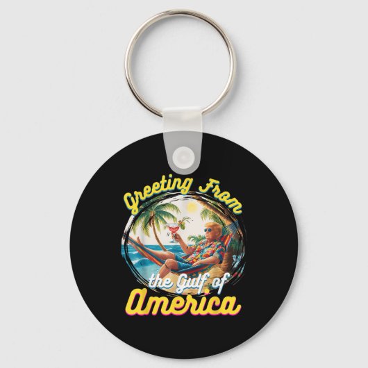 アメリカ湾トランプからの挨拶 キーホルダー (正面)