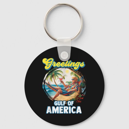 アメリカ湾トランプからの挨拶 キーホルダー (正面)