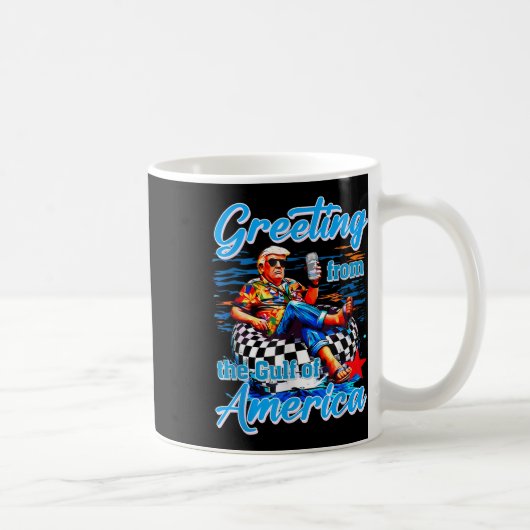 アメリカ湾トランプからの挨拶 コーヒーマグカップ (右)