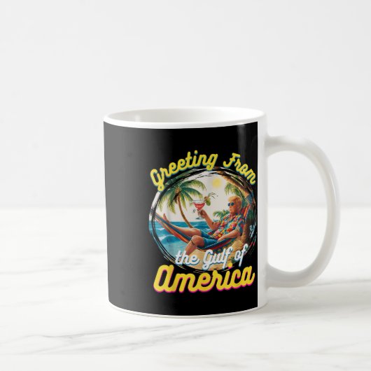 アメリカ湾トランプからの挨拶 コーヒーマグカップ (右)