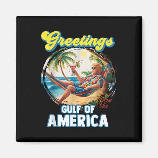 アメリカ湾トランプからの挨拶 マグネット (正面)