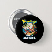 アメリカ湾トランプからの挨拶 缶バッジ (正面&裏面)