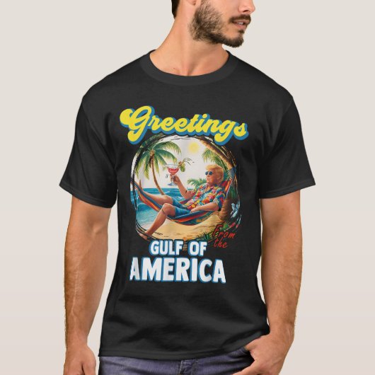 アメリカ湾トランプからの挨拶 Tシャツ (正面)