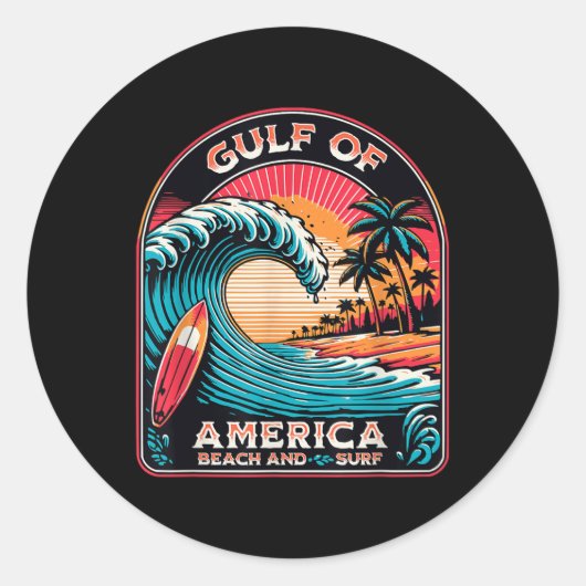 アメリカ湾トランプ2025 ラウンドシール (正面)