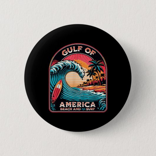 アメリカ湾トランプ2025 缶バッジ (正面)