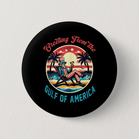 アメリカ湾トランプ・パトリオからの挨拶 缶バッジ (正面)
