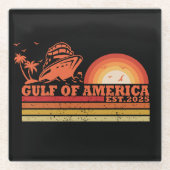 アメリカ湾ヴィンテージ ガラスコースター (正面)