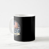 アメリカ湾国旗いかりメンズウィメンズキッズ コーヒーマグカップ (正面左)