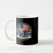 アメリカ湾国旗いかりメンズウィメンズキッズ コーヒーマグカップ (左)