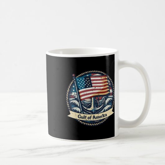 アメリカ湾国旗いかりメンズウィメンズキッズ コーヒーマグカップ (右)