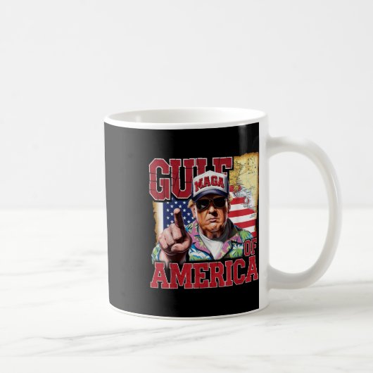 アメリカ湾愛国者からのトランプの挨拶 コーヒーマグカップ (右)