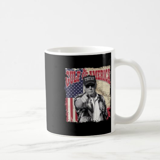 アメリカ湾愛国者からのトランプの挨拶 コーヒーマグカップ (右)