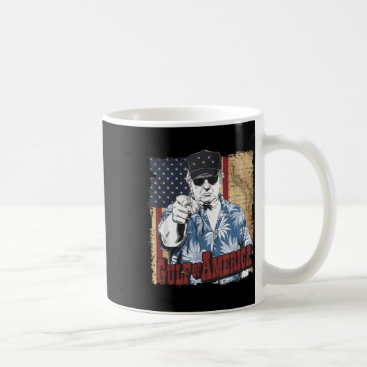 アメリカ湾愛国者からのトランプの挨拶 コーヒーマグカップ (右)