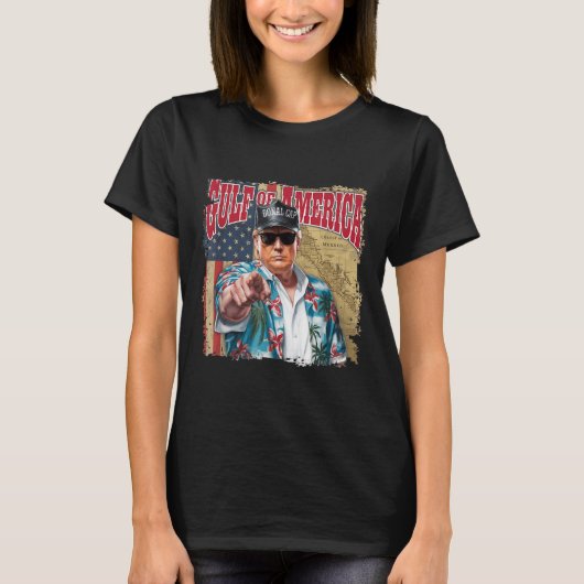 アメリカ湾愛国者からのトランプの挨拶 Tシャツ (正面)