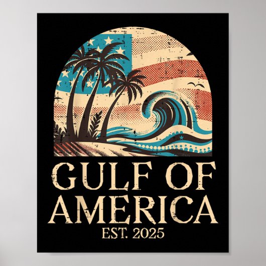 アメリカ湾波ヴィンテージメンズウィメンズキッズ ポスター (正面)