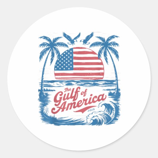 アメリカ湾米レトロヴィンテージビーチアメリカ国旗Me ラウンドシール (正面)