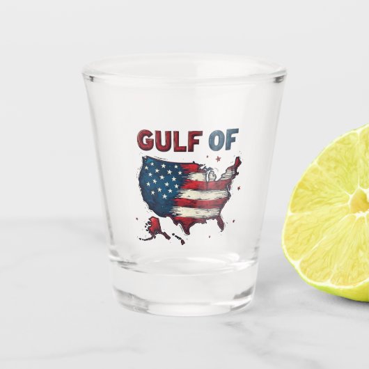 アメリカ湾米国の地図トランプ米国メキシコ湾 ショットグラス (正面)