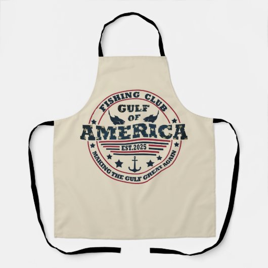 アメリカ湾魚釣りクラブアメリカ愛国者 エプロン (正面)