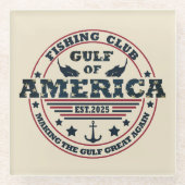 アメリカ湾魚釣りクラブアメリカ愛国者 ガラスコースター (正面)